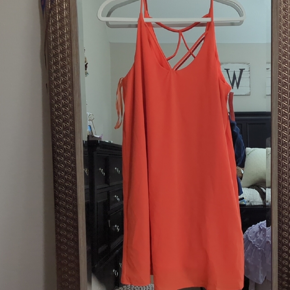 Giddy Up Glam Orange Sleeveless Dress